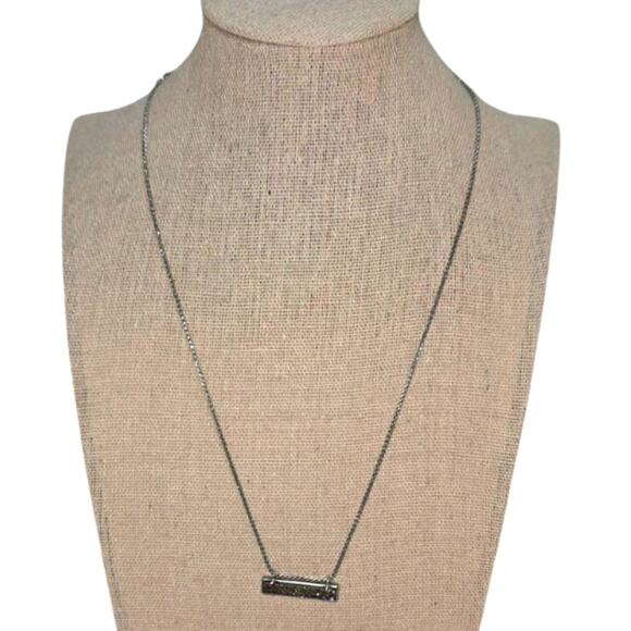 Kendra Scott Leanor Silver tone Multicolor Drusy bar Necklace Multi Drusy - Picture 4 of 10